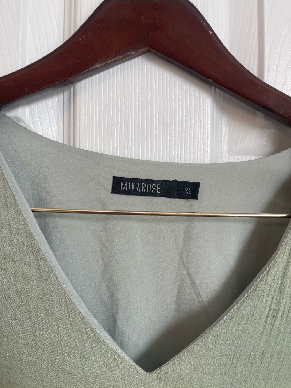 Mikarose Light Sage V-Neck Ruffle Dress - Picture 2 of 7